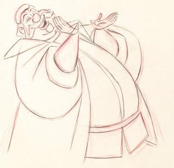 Walt Disney - King Hubert-animatietekening - Sleeping Beauty, Verzamelen, Nieuw