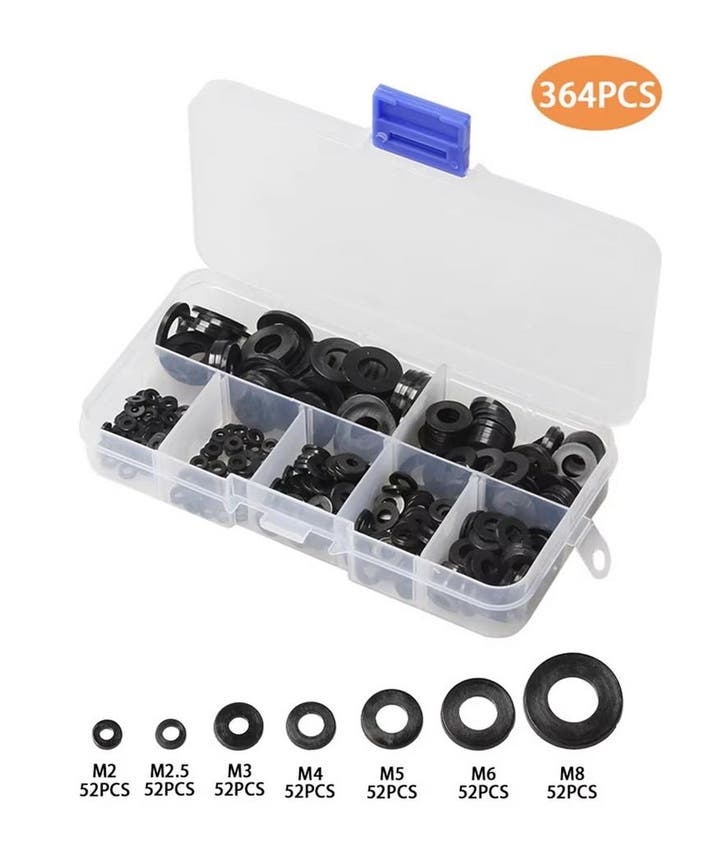 Nylon isolatie ringen set (M2–M8), 364 stuks, Doe-het-zelf en Verbouw, Gereedschap | Handgereedschap, Nieuw, Ophalen of Verzenden