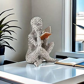 1pc Abstract Letter for Man Reading - Beeldje - Sitting