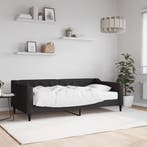 vidaXL Slaapbank met matras 90x190 cm stof zwart, 90 cm, Eenpersoons, Verzenden, Zwart