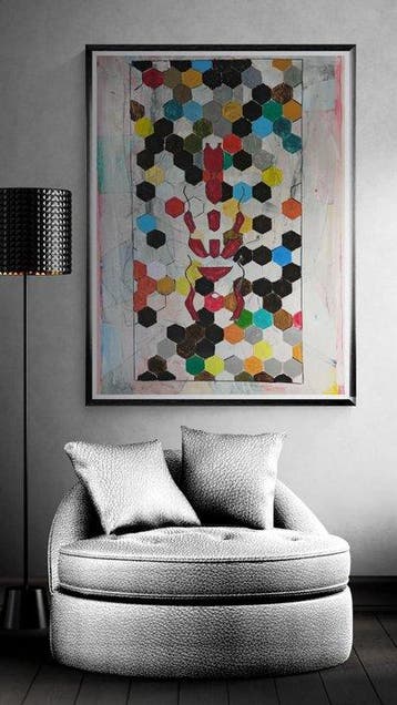 Charles Farigola - Composición hexagonal con figura central