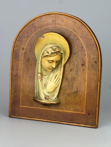 Icoon - Onze-Lieve-Vrouw in gebed - Hout, composietmateriaal
