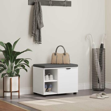vidaXL Halbank Wit 60 x 38 x 46 cm Geïndustrialiseerd hout, Verzenden, Nieuw