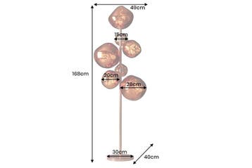 Vloerlamp LIQUID DIAMOND 170 cm 7 glazen kappen stalen frame, Ophalen of Verzenden, Nieuw