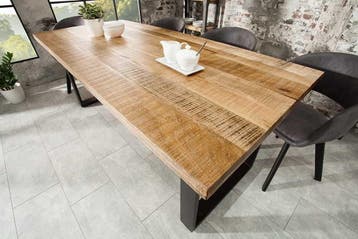 Massieve eettafel IRON CRAFT 160cm natuurlijk mangohout, Ophalen of Verzenden, Nieuw