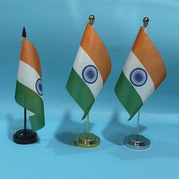 Indiase Bureauvlag 14x21cm Polyester - Officiële Vlag van In, Verzenden, Nieuw