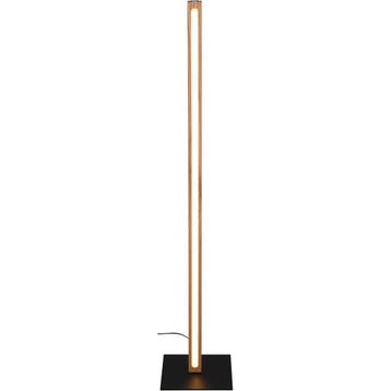 Vloerlamp - Dimbaar - 1-lichts - Mat Chroom, Huis en Inrichting, Lampen | Vloerlampen, Ophalen of Verzenden, Nieuw, Hout, 100 tot 150 cm