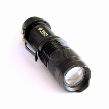 Torch LED 300 Lumens zaklamp mini black 9.3 CM, Ophalen of Verzenden, Nieuw