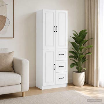 vidaXL Kastenset 2 st Hoogglans Wit Bewerkt hout, Huis en Inrichting, Kasten | Buffetkasten, Minder dan 50 cm, Verzenden, Nieuw