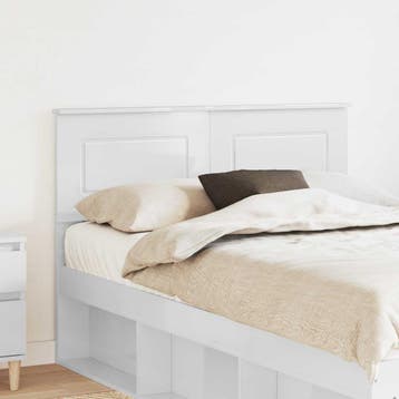 vidaXL Hoofdbord Glanzend Wit Bewerkt hout, Huis en Inrichting, Slaapkamer | Bedden, Verzenden, Nieuw, Wit, Hout