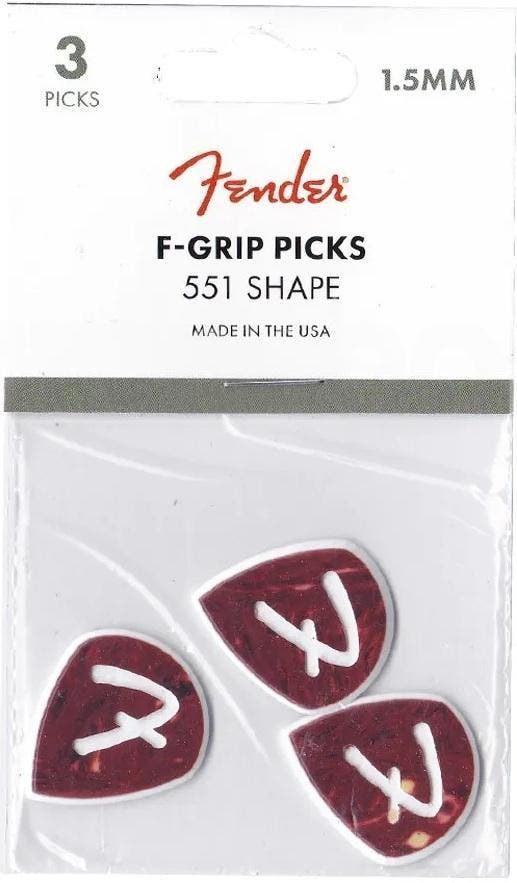 Fender F Grip 551 Pick Shell plectrum 1.50 mm 3-pack, Muziek en Instrumenten, Instrumenten | Toebehoren, Elektrische gitaar, Nieuw