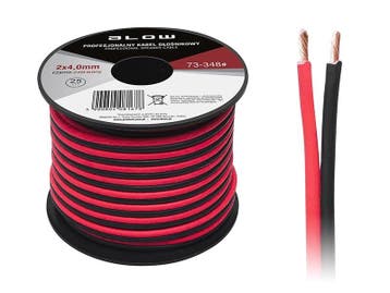 2 x 4.00 mm zwart/rood op rol 25 meter 2-aderige kabel voor, Ophalen of Verzenden, Nieuw