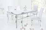 Eettafel Modern Barok 180cm wit zilver/ 37903, Ophalen of Verzenden, Nieuw