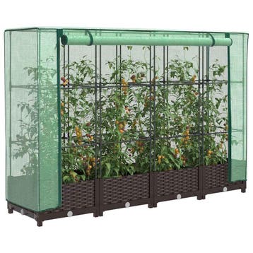 vidaXL Plantenbak verhoogd met kashoes 160x40x123 cm, Verzenden, Nieuw, Kunststof