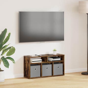 vidaXL Laagkast met lade Gerookt eiken 72 x 22,5 x 38 cm, Verzenden, Nieuw, 50 tot 100 cm, Minder dan 25 cm