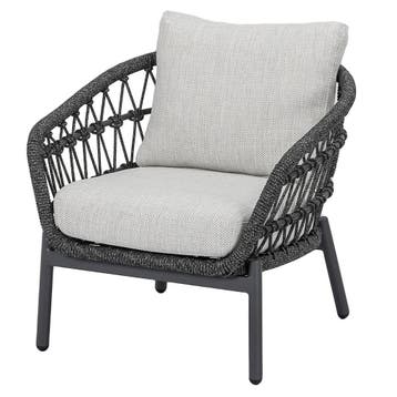 Arezzo low dining loungestoel antraciet rope, Tuin en Terras, Tuinstoelen, Ophalen of Verzenden, Nieuw