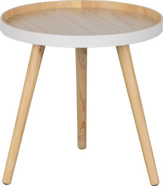 WOOOD Sasha Bijzettafel - MDF - Naturel - 41x41x40.5, Huis en Inrichting, Overige Huis en Inrichting, Verzenden