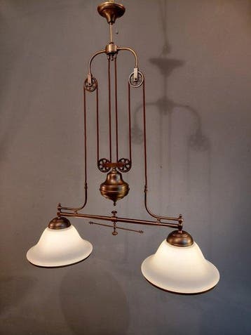 Plafondlamp - Messing - Katrol- hanglamp