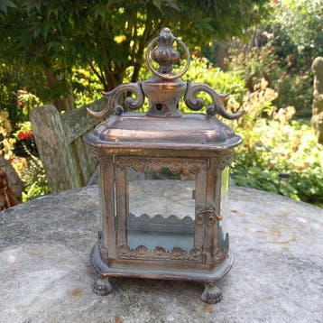 Lantaarn - Candle Lantern - 26 cm - Glas, Metaal