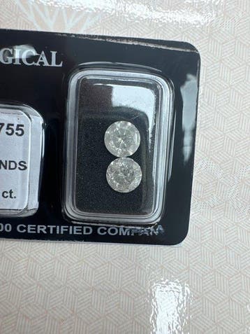 Zonder minimumprijs - 2 pcs Diamant (Natuurlijk) - 2.15 ct -, Nieuw