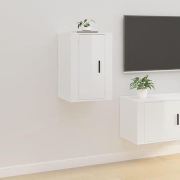 vidaXL Tv-wandmeubel 40x34,5x60 cm hoogglans wit, Huis en Inrichting, Minder dan 50 cm, Verzenden, Nieuw, Minder dan 100 cm