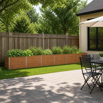 vidaXL Verhoogd Tuinbed Houtbruin 480 x 40 x 55 cm Staal, Verzenden, Minder dan 60 cm, Nieuw, Metaal