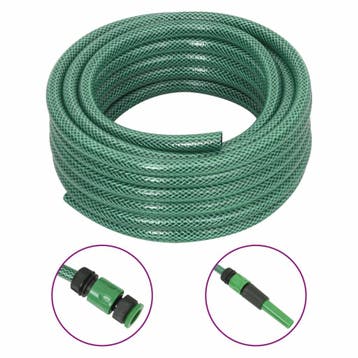 vidaXL Tuinslang met koppelingsset 0,5 30 m PVC groen, Verzenden, Nieuw