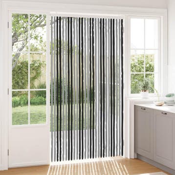 vidaXL Insecten Gordijn Chenille Grijs en zwart 118 x 220 cm, Verzenden, Nieuw, Grijs