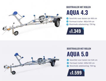 Faro Boottrailers tot 5 meter - Betaalbare topkwaliteit!, Nieuw, Minder dan 6 meter, Minder dan 1500 kg
