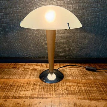 IKEA - Tafellamp - B9503 Kvintol - Glas, Hout, Verchroomd,