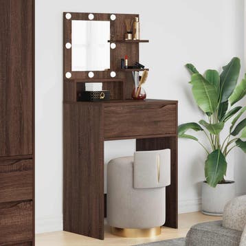 vidaXL Slaapkamer Kaptafels Bruin Eiken 80 x 39,6 x 135 cm, Verzenden, Nieuw