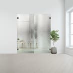 Glazen dubbele binnendeur zonder kozijn RVS beslag-Crepi geh, Ophalen of Verzenden, Nieuw