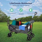 2dekans | LifeGoods Bolderkar - Opvouwbaar - Tot 120KG - 90L, Ophalen of Verzenden, Zo goed als nieuw