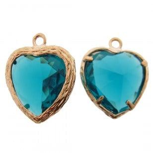 Bedel metaal hart cubic zirconia facetlila aqua blauw gro..., Ophalen of Verzenden, Nieuw, Bedel