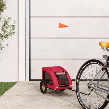 vidaXL Hondenfietstrailer oxford stof en ijzer rood, Verzenden, Nieuw