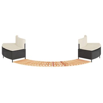 vidaXL Hottub-ombouw poly rattan en massief acaciahout zwart, Verzenden, Nieuw