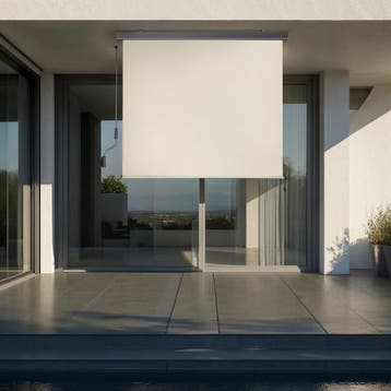 Zonnescherm Eloise met 2 wandhouders - 120 x 250 cm, beige, Verzenden, Nieuw