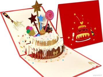 Feestelijke Verjaardagstaart Jarig Jubileum 3D pop-up wen..., Verzenden, Nieuw