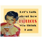 Metalen plaatje dames fabulous - Metalen wand plaatjes, Ophalen of Verzenden, Nieuw