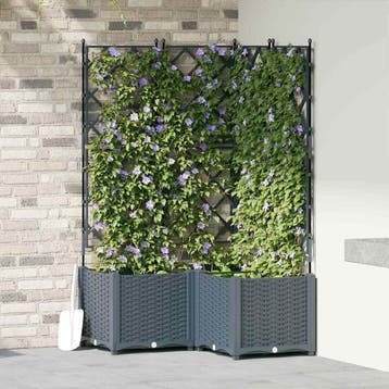 vidaXL Plantenbak 3 st Lichtgrijs 80 x 80 x 143 cm PP, Verzenden, Nieuw, 60 tot 100 cm, 60 cm of meer