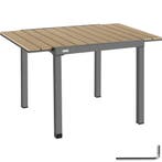 Tuintafel Inca Aluminium, uitschuifbaar, houtlook - zwart/br, Verzenden, Nieuw