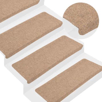 vidaXL Trapmatten zelfklevend 15 st 65x24,5x3,5 cm beige, Verzenden, Nieuw