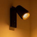 Bedlamp Zwart/ Goud | Tulip | USB+C oplaadpoort, Ophalen of Verzenden, Nieuw, Modern