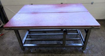 RVS Snijtafel B140 x D100 x H87cm, Gebruikt