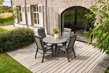 VDG Azoren/Dublin verstelbare ronde tuinset Ø120 cm. -, Verzenden, Nieuw, Overige materialen, Tuinset