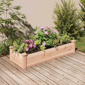 vidaXL Plantenbak verhoogd met voering 120x45x25 cm massief, Minder dan 30 cm, 100 cm of meer, Verzenden, Nieuw