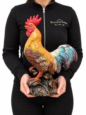 Beeld, iron Rooster - Hand-painted - 28 cm - IJzer - 2026
