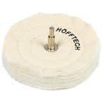 Hofftech Polijstschijf katoen - Ø 125 x 22 mm - wit - 6 m.., Ophalen of Verzenden