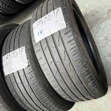 2 x Hankook Ventus Prime 3 205-55-17 Zomerbanden 5,5mm, Gebruikt, 17 inch, Band(en), Personenwagen