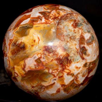 Dragon Ball Agate - Zeldzame natuurlijke rode mosagaatbol -